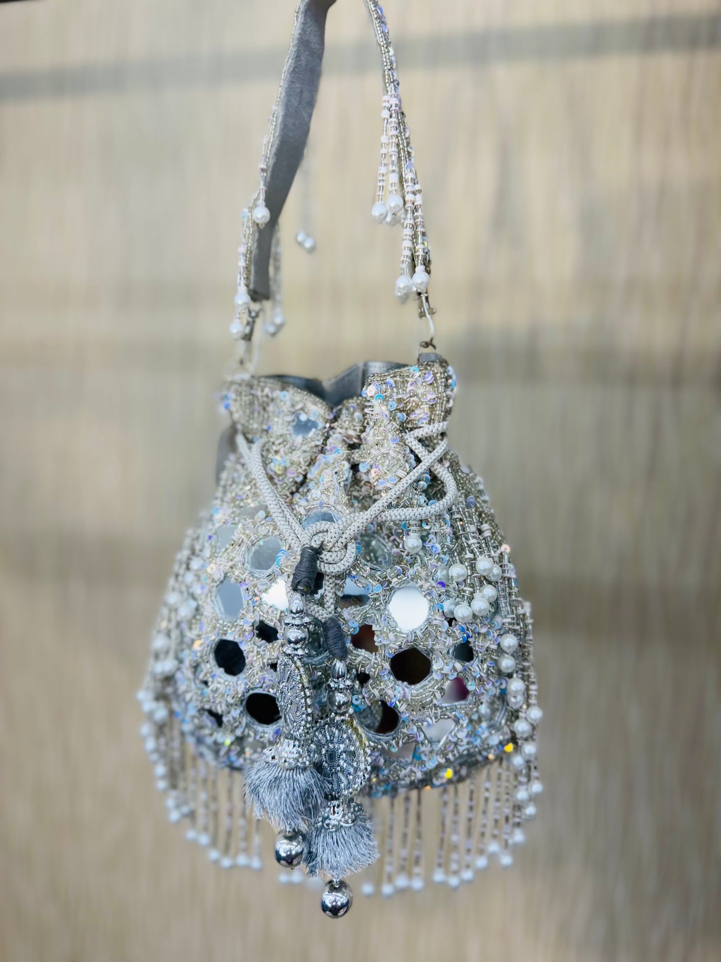 Moonlit Frost- Potli Purse