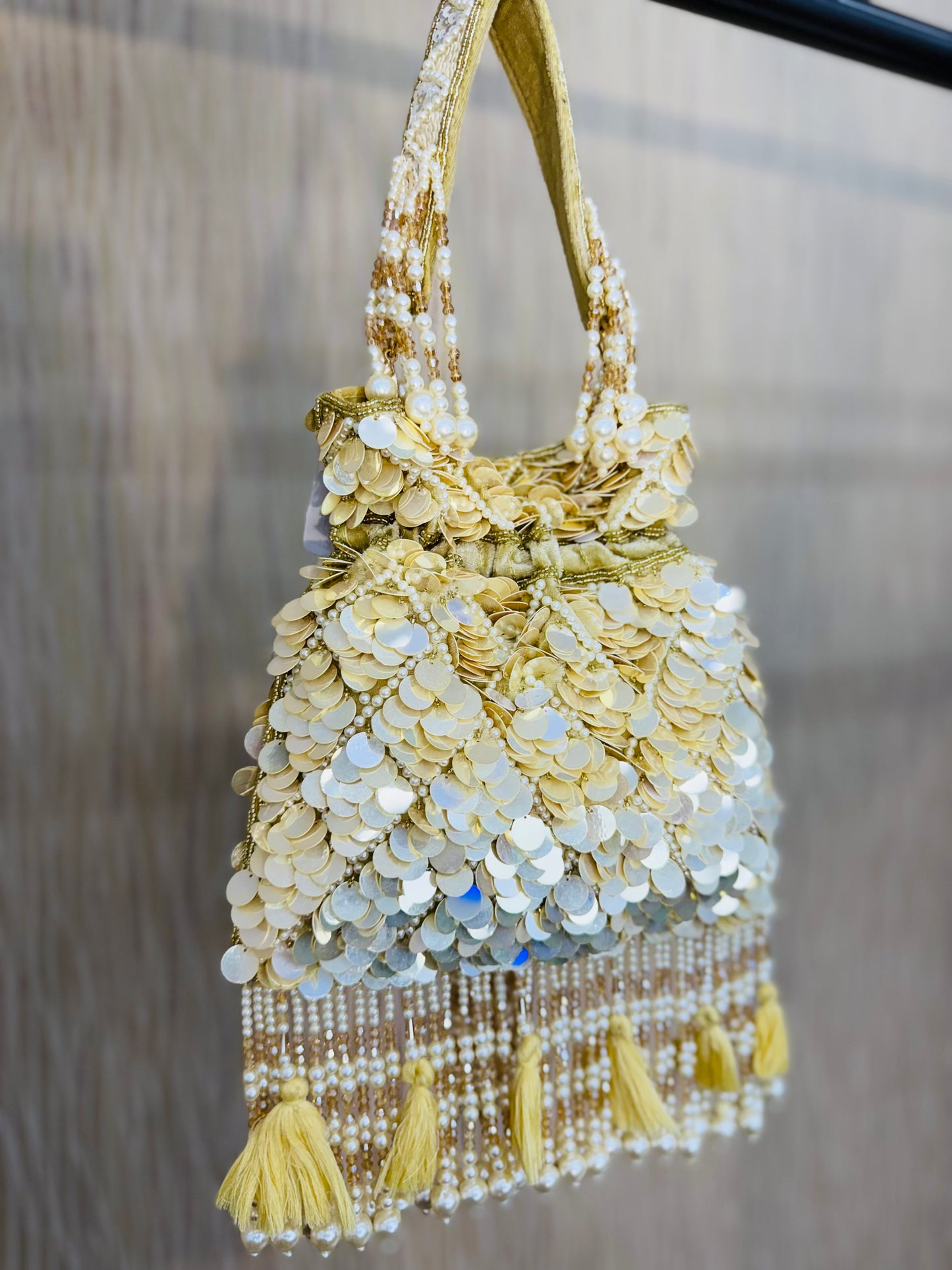 Champange Glitter- Potli Purse