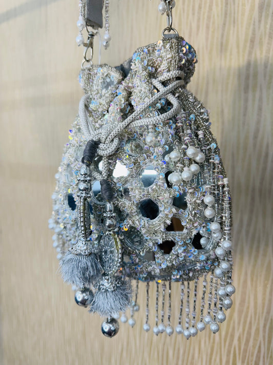 Moonlit Frost- Potli Purse